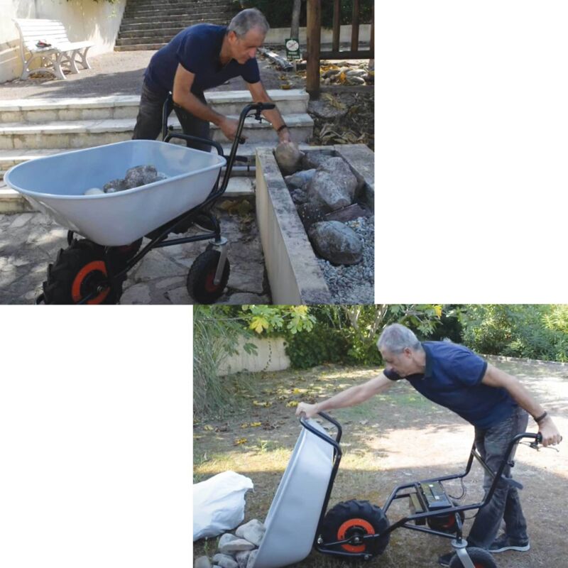 Elektro-Motorschubkarre 24V – 120 kg, Verstellbarer Korb – Bild 4